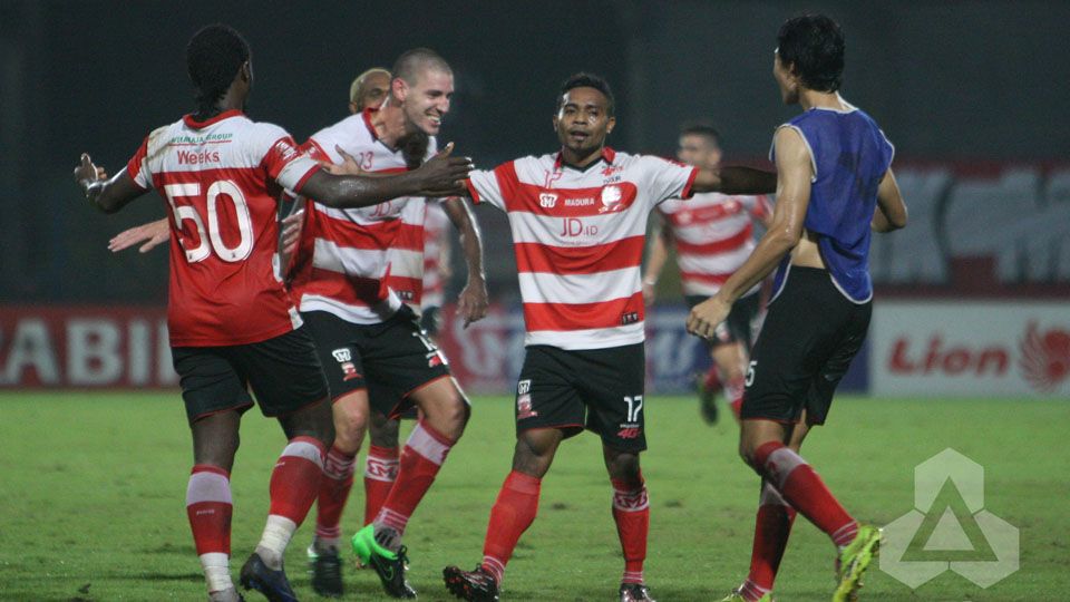 Selebrasi pemain Madura United Copyright: &copy; indonesiansc